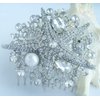 Sindary Wedding Headpiece 3.15" Pearl Rhinestone Crystal Bridal Starfish Hair Comb HZ6412 (Silver-Tone Clear)