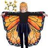 D.Q.Z Double-Sided Fairy Butterfly-Wings Costume for Girls Kids Dress-Up Halloween Costumes Mask Headband as Gifts (Orange)