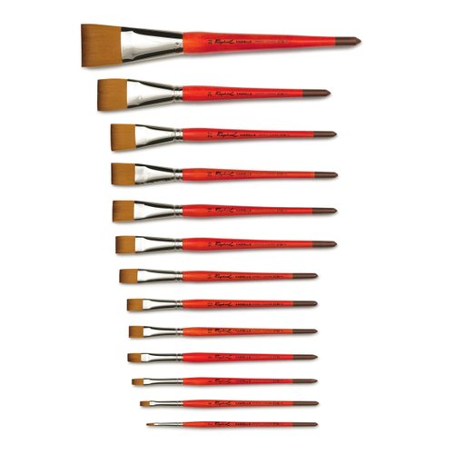 Raphael Kaerell Synthetic Short Handle Watercolor Brush, Flat, 18