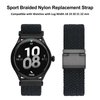 WOCCI 22mm Braided Nylon Watch Band for Men and Women, Quick Release, Black Stainless Steel Buckle (Black)