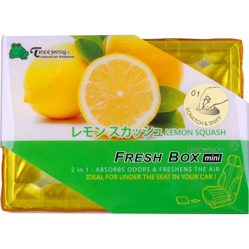9 Packs TreeFrog FRESH BOX MINI (aka Xtreme Fresh Mini) Lemon Squash Scent Premium JDM Air Freshener