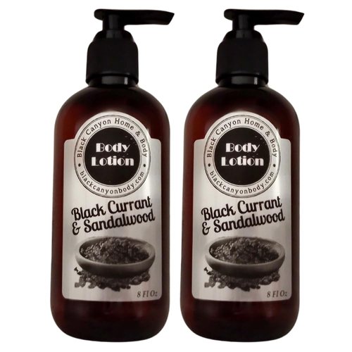 Black Canyon Black Currant & Sandalwood Scented Luxury Body Lotion with Lanolin and Jojoba Oil, 8 Oz (2 Pack)