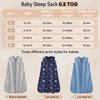 Unnivoll Baby Sleep Sack 6-12 Months 3 Pack 100% Cotton Lightweight 0.5 TOG Wearable Blanket Baby Sleep Bag with 2-Way Zipper for Newborn Infant Blue