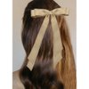 Bmobuo Hair Bows for Women Hair Ribbons 3Pcs Satin Bows for Hair Clips Double Layers Ribbon for Hair Clips Hair Barrettes Coquette Bows (Beige Black Champagne)