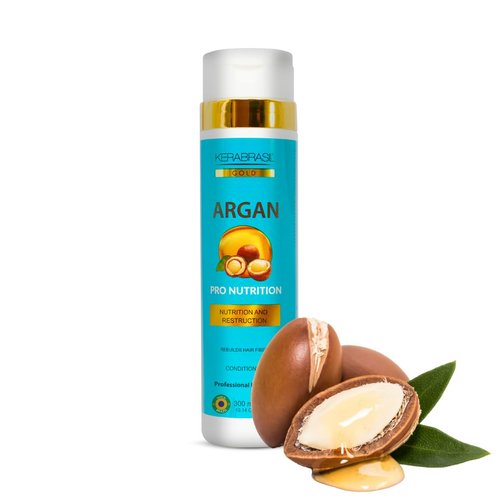 Kerabrasil Argan Oil Hydrating Conditioner 300ml - Vitamin E & Essential Fatty Acids Enriched, Keratin-Infused for Strength, Silky Smooth Hair Care, Detangles & Nourishes