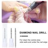 HINZIC 6PCS 3/32” Cuticle Nail Drill Bit Silver Safety Professional Diamond Nail Drill Bits Manicure for Nail Polishing Cleaner Cuticle Remover Nail Prepare Supplies Tool for Nail Techs