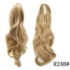 LYRICAL HAIR Synthetic Claw Ponytail Hairpieces For White Women 22" Long Curly Messy Wavy Jaw Clip In Pony Tail Hair Extension (R24B Pale Golden Blonde)