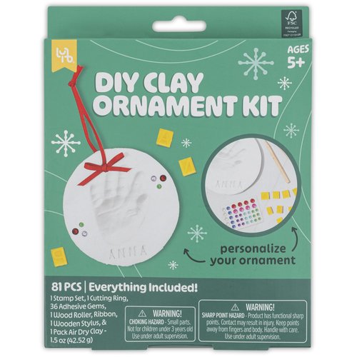 Little Yellow Bicycle: Make-Your-Own Clay Ornament Kit - DIY Air-Dry Clay Craft Set, All-in-1 Holiday-Themed Activity, Family-Friendly, Kids & Adults