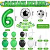 6th Birthday Soccer Balloons Arch,6th Soccer Garland Kit with Green Number 6 Balloon Football Balloons Soccer Mylar Foil Balloons for Boys Kids 6th Birthday Soccer Theme Party Decorations