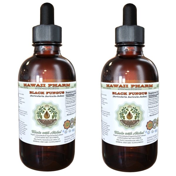 Black Fungus (Auricularia Auricula-Judae) Glycerite, Dried Fungus Alcohol-Free Liquid Extract, HEI Mu Er, Glycerite Herbal Supplement 2x2 oz