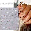 Star Nail Stickers for Nail Art 3D Glitter Starlight Self-Adhesive Nail Design Decals 6Pcs Laser Gold Silver Black White Stars Nail Art Stickers with Rhinestones Star Stickers for Manicure Supplies