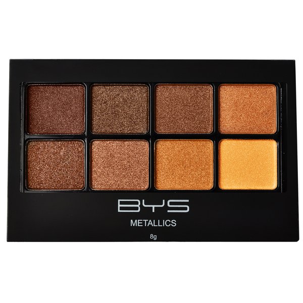 BYS Eyeshadow Makeup Palette 8 Shades - Metallic Browns