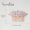 Sooshin Bridal Hair Comb Wedding Hair Accessories for Brides Crystal Wedding Headpiece for Bride and Bridesmaids Rhinestone Hair Accessories for Women and Girls (rose gold)