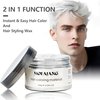 White Hair Color Wax Pomades 4.23 oz - Natural Hair Coloring Wax Material Disposable Hair Styling Clays Ash for Cosplay, Party (White)