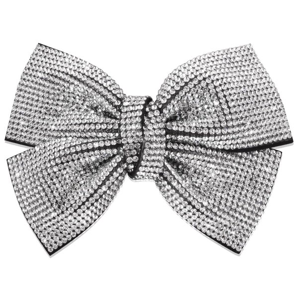 AHONEY 1 Pack Silver Hair Bows for Women Hair Bow Clip, Hair Bling Glitter Hair Clips Sparkly Barrettes for Women Girls Holiday Hair Accessories Christmas Gift