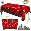 Spider Theme Party Tablecloth 3 PCS, Plastic Disposable Superhero Spider Table Cover for Spider Fans Birthday Party Decorations Supplies, 86.6 x 51.2in