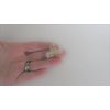Generic Small bow ribbon pearl and gold metal hair claw clip bridal clip