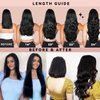 Seamless Clip in Hair Extensions Real Human Hair Clip ins 120g 7pcs Ultra Thin Double Weft PU Clip in Hair Extensions Straight 10A Brazilian Human Hair Extensions for Woman #1B Natural Black 18 Inch