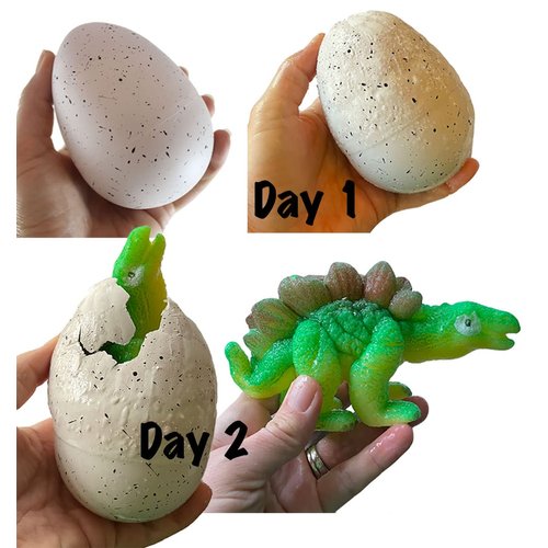 1 Jumbo Hatch a Dinosaur Animal Grow in Water - Add Water and it Grows up to 6.5" - Prehistoric Dino Critter Toy Bath Fun Science Expanding Novelty Magic Absorbent Polymer Toy (Random Style)