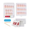 KISS Majestic, Press-On Nails, Nail 2G Glue included, Maestro', Light Pink, Medium Size, Almond Shape, Includes 30 Nails, 2 Manicure Stick, 1 Mini File, 2 Prep Pad, 2 Adhesive Tabs, Instruction Sheet