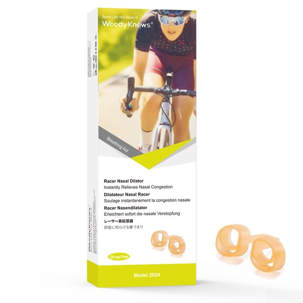 WoodyKnows Racer Nasal Dilator, Model 2024 Standard, Improves Sports Airflow, Nasal Congestion aid (Trial XS/S/M/L)