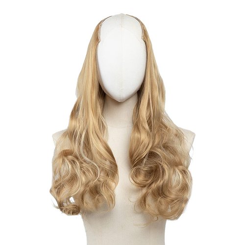 SARLA Clip in U Part Hair Extensions Synthetic Long Wavy Curly Thick Full Head Hairpiece for Wome...