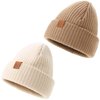 LMLALML 2 Pack Beanie for Baby Boys Soft Knit Baby Winter Hat Stripe Warm Baby Beanies
