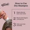 Naturel Dry Shampoo Volumizing Powder for Light and Dark Hair | Non Aerosol | Made in USA, No Benzene, Vegan, Talc Free, Aluminum Free | Grapefruit Essential Oil | 2.6 OZ Plastic Free Packaging