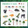 Sratte 26 Pcs Rainforest Animals Figures Playset Include Jungle Animals Figures Model Trees Rain Forest Diorama Project Supplies for Cake Topper Toddlers Gift Birthday Party Decor(Tray Not Included)
