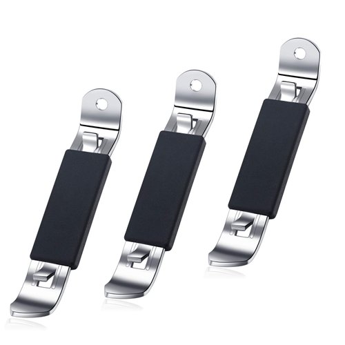 3 Pieces Magnetic Bottle / Can Opener Classic Beer Opener Stainless Steel Small Can Tapper with Magnet for Camping and Traveling HANCELANT