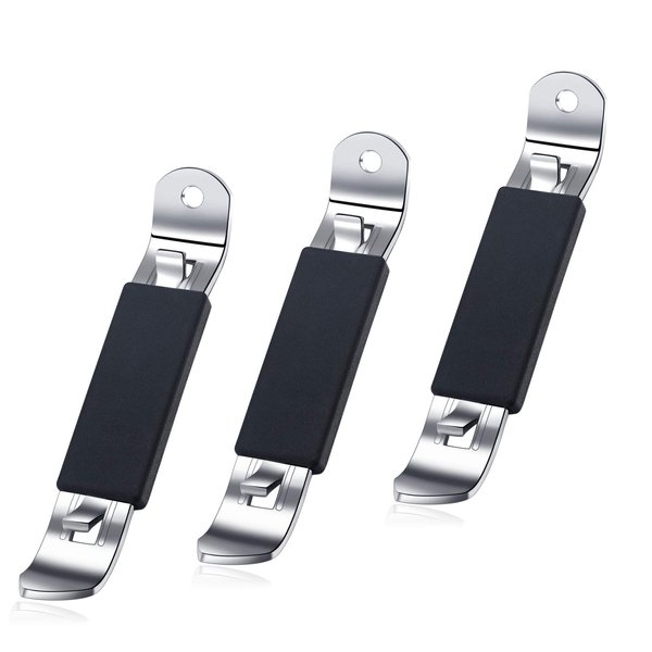 3 Pieces Magnetic Bottle / Can Opener Classic Beer Opener Stainless Steel Small Can Tapper with Magnet for Camping and Traveling HANCELANT
