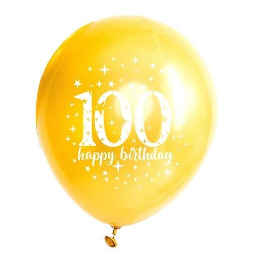 SHUNTAI 100th Birthday Balloons Latex Confetti Balloon Gold and Black 100th Birthday Decorations for Men Women 100 Years Old Anniversary Theme Birthday Party Decor Supplies 15 Pack 12 inch
