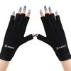 AIRSEE UV Gloves for Nail Lamp,Professional UPF50+ UV Protection Gloves for Manicures Nail Art,Fingerless Gloves That Shield Skin from The Sun and Nail Lamp (Black)