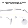 10x Magnifying Mirror with Light, Flexible Gooseneck Make up Mirror with Lights and Magnification, Battery Operated Cordless Magnified Mirror with Suction Cups for Wall Bathroom