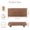 Small Wood Tray Pedestal Stand Farmhouse Bathroom Decor Decorative Wooden Riser Kitchen Soap Dish Holder for Vanity, Counter, Sink, Brown