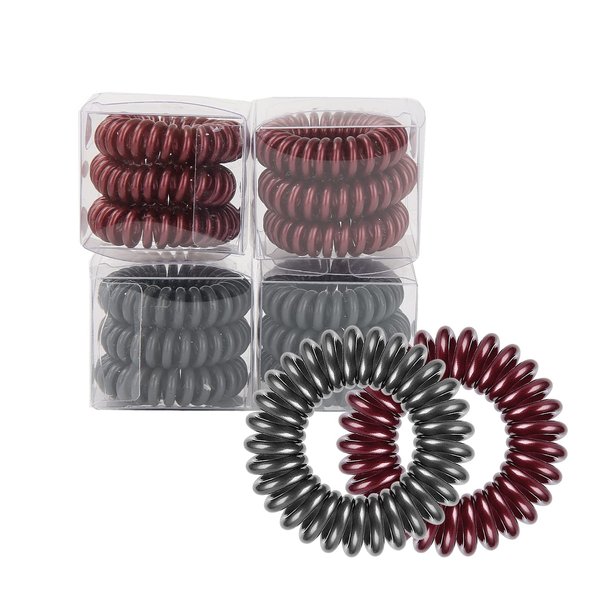 Spiral Hair Ties, waterproof No Crease Coil Hair Ties, Phone Cord Hair Ties for Thick Hair, for women Ponytail Holder Elastics (FQ-06)
