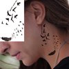 Briyhose Black Geometry Small Temporary Tattoos for Women, Realistic Cute Star Swallow Fake Tattoo Adult Girl Finger Neck, Sexy Tiny Cross Line Heart Temp Tatoo Sticker Wrist Hand Body Art, 28-Sheet