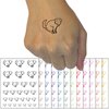 Dog Squat Poop Golden Retriever Temporary Tattoo Water Resistant Fake Body Art Set Collection - Brown (One Sheet)