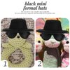 TOYANDONA Doll Glasses Mini Formal Hat Set 20pcs Miniature Doll Hats 20pcs Black Doll Sunglasses Dolls Costume Accessories for Diy Crafts Dollhouse Decor