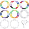 Libima 48 Pcs Sand Art Bracelets Kids, Clear Hollow Plastic Bracelet for Sand with 5 Mini Funnels Plastic Small Funnel for Sand Art Crafts and Party Favors