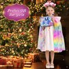 Hapgo Mermaid Toys Princess Dress up Clothes for Girls 4-6, Mermaid Cape for Girls, Princess Costume Birthday Halloween Christmas Gift Toys for Girls