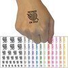 Crochet Hooked on You Heart Yarn Love Valentine's Day Temporary Tattoo Water Resistant Fake Body Art Set Collection - Light Blue (One Sheet)