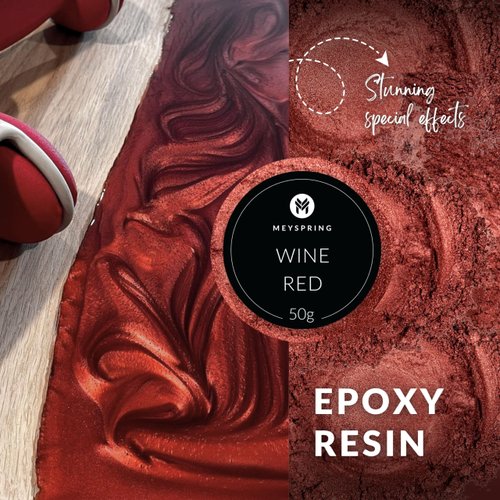 MEYSPRING Red Mica Powder - Resin Color Pigment for Resin Art - 50 Grams - Cosmetic Grade Mica - Lip Gloss Pigment Powder