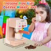 Kids Coffee Maker with Coffee Cups Toy Coffee Maker for Kids Kitchen Playset Gifts Set Toddler Coffee Playset with Lights and Sound Play Coffee Maker Set for Kids Tea Playset