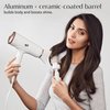 T3 Volume Round Hair Brush CeramicCoated Barrel Vented Round Brush for Blow Drying Heat Resistant Bristles, White/Rose Gold
