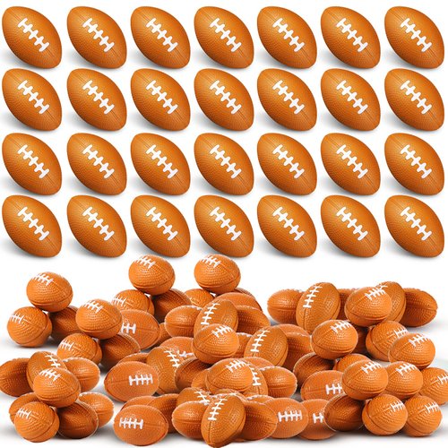 Civaner 100 Packs Mini Football Sports Stress Ball Small Foam Footballs, 1.18 inch Brown