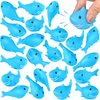 30 Pieces Rubber Sharks Blue Rubber Bath Sharks Cute Squeezable and Squeak Shark Small Rubber Sharks Bathtub Swimming Rubber Sharks Toys for Birthday Shower Bathtub Pool Party Favors