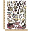 Dark Dirty Goblin Dungeon Fantasy Temporary Tattoo Water Resistant Fake Body Art Set Collection - Color (One Sheet)