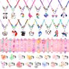 48 Pieces Girls Jewelry Set Adjustable Bracelets Necklaces and Rings Set Pretend Dress up Play Jewelry Birthday Party Favors Gifts for Little Girls Kids Toddler Child (Fresh Style)
