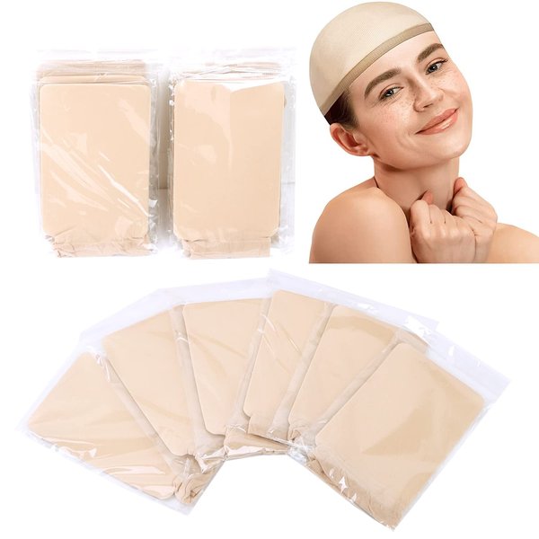 Wig Caps 24 Pieces Hd Wig Cap Nylon Stretchy Stocking Caps Breathable Wig Cap for Women Daily Use Party (Beige)